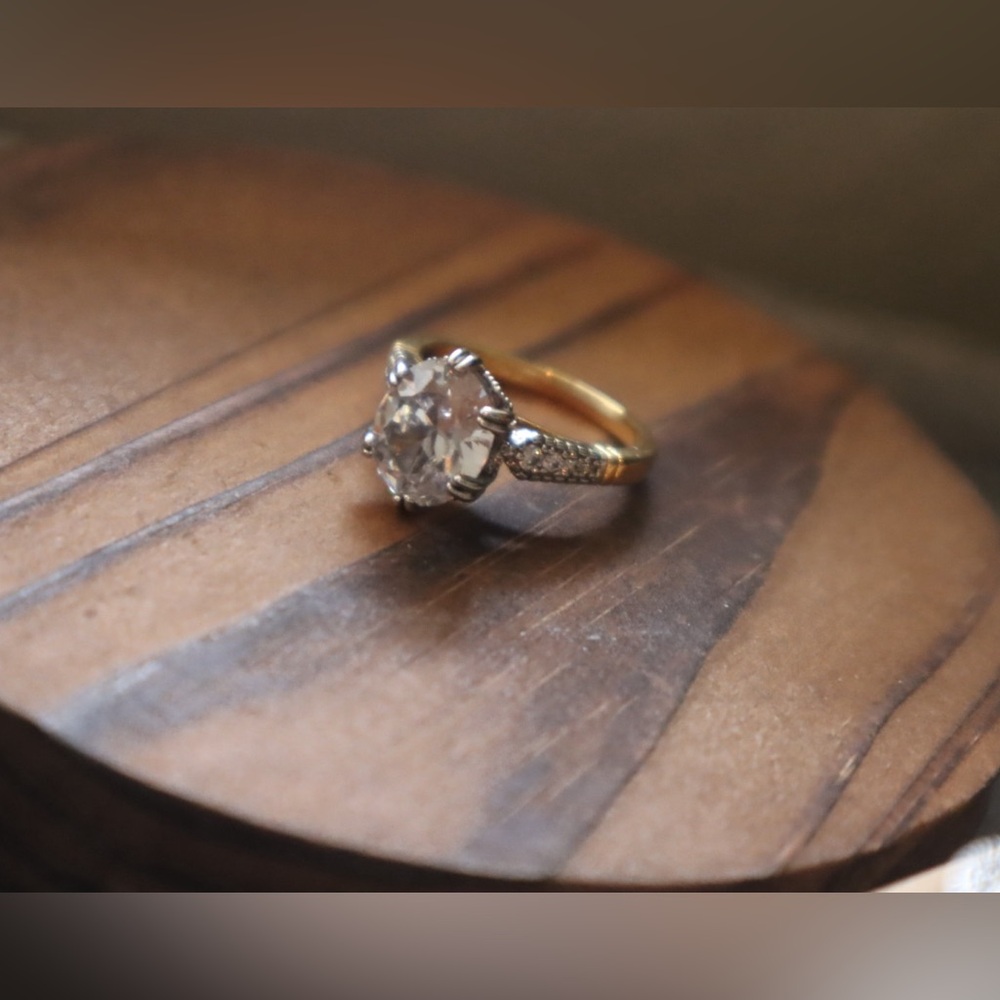 Diamond Silver & Gold Two Tone Ring